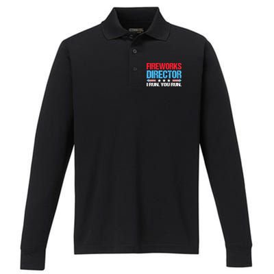 Fireworks Director I Run You Run Performance Long Sleeve Polo