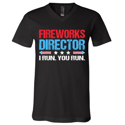 Fireworks Director I Run You Run V-Neck T-Shirt