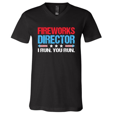 Fireworks Director I Run You Run V-Neck T-Shirt