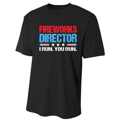 Fireworks Director I Run You Run Performance Sprint T-Shirt