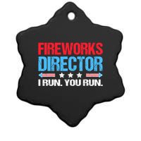 Fireworks Director I Run You Run Ceramic Star Ornament