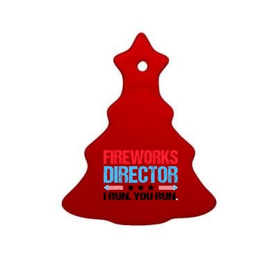 Fireworks Director I Run You Run Ceramic Tree Ornament