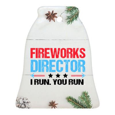 Fireworks Director I Run You Run Ceramic Bell Ornament