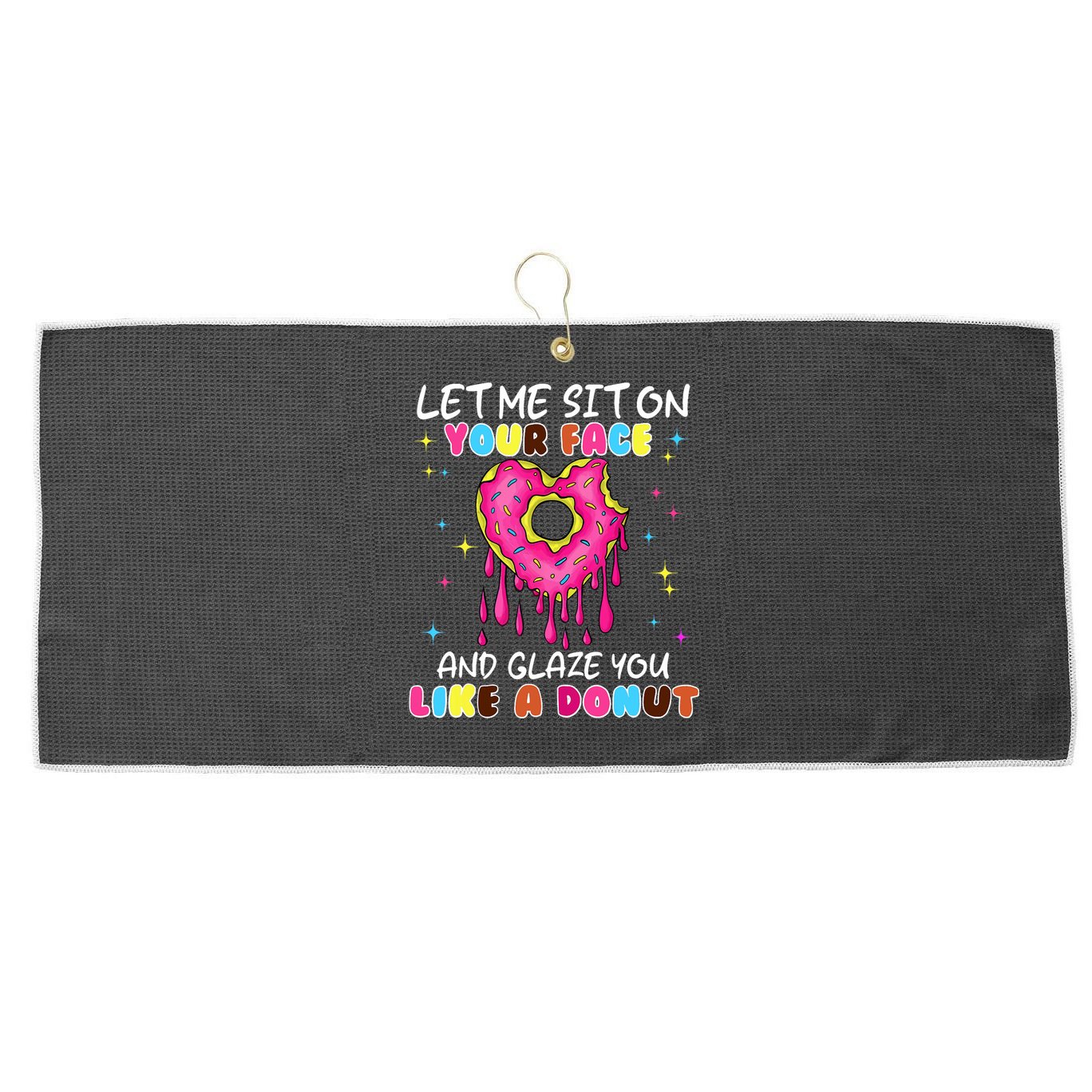 Funny Donut Inappropriate For Adult Humor Large Microfiber Waffle Golf Towel