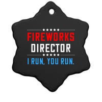 Fireworks Director I Run You Run Ceramic Star Ornament