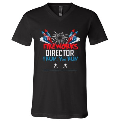 Fireworks Director I Run You Run V-Neck T-Shirt