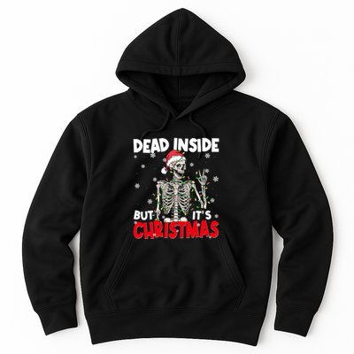 Funny Dead Inside But Its Christmas Skeleton Santa Gift Hoodie
