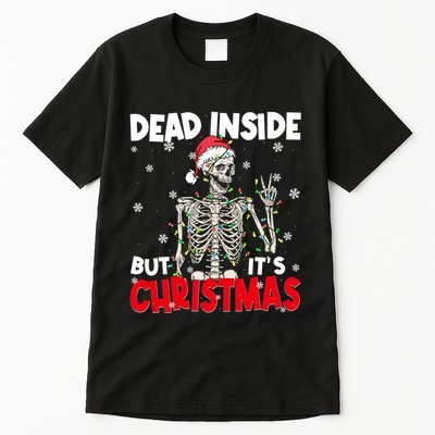 Funny Dead Inside But Its Christmas Skeleton Santa Gift Tall T-Shirt