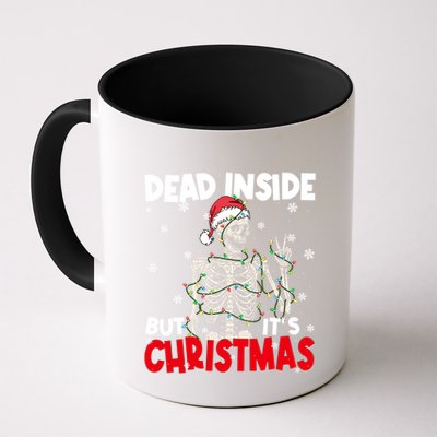 Funny Dead Inside But Its Christmas Skeleton Santa Gift Mug
