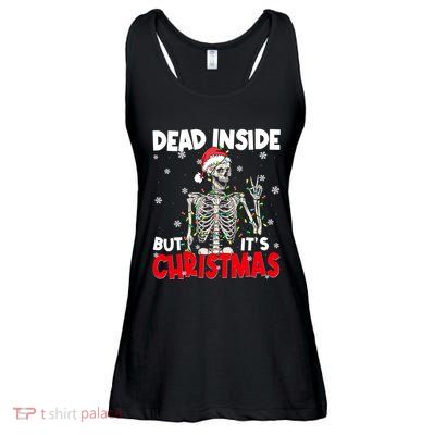 Funny Dead Inside But Its Christmas Skeleton Santa Gift Ladies Essential Flowy Tank