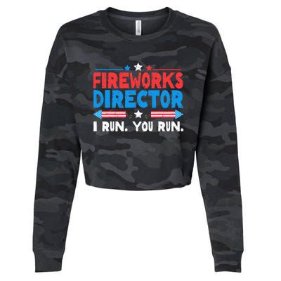 Fireworks Director I Run You Run 4th Of July Cropped Pullover Crew