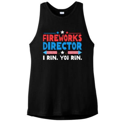 Fireworks Director I Run You Run 4th Of July Ladies PosiCharge Tri-Blend Wicking Tank