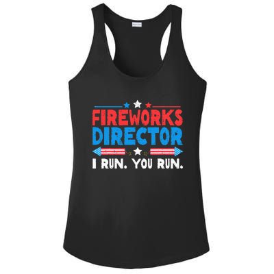 Fireworks Director I Run You Run 4th Of July Ladies PosiCharge Competitor Racerback Tank