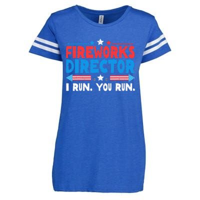 Fireworks Director I Run You Run 4th Of July Enza Ladies Jersey Football T-Shirt