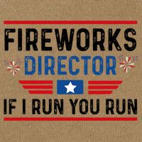 Fireworks Director If I Run You Run 4th Of July Cotton Canvas Backpack