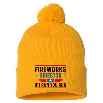 Fireworks Director If I Run You Run 4th Of July Pom Pom 12in Knit Beanie