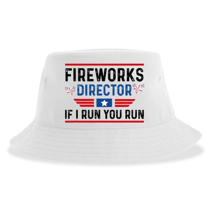 Fireworks Director If I Run You Run 4th Of July Sustainable Bucket Hat
