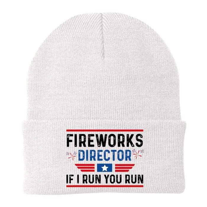 Fireworks Director If I Run You Run 4th Of July Knit Cap Winter Beanie