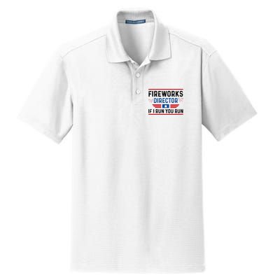 Fireworks Director If I Run You Run 4th Of July Dry Zone Grid Polo