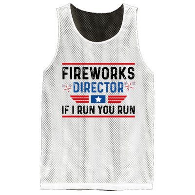 Fireworks Director If I Run You Run 4th Of July Mesh Reversible Basketball Jersey Tank