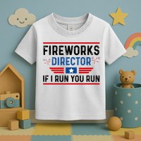 Fireworks Director If I Run You Run 4th Of July Toddler T-Shirt