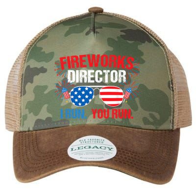 Fireworks Director I run. You run. 4th of July Legacy Tie Dye Trucker Hat