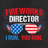 Fireworks Director I run. You run. 4th of July Crop Fleece Hoodie