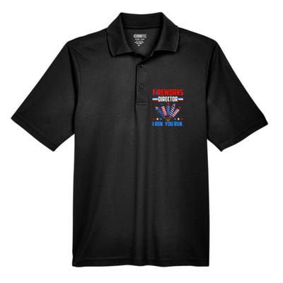 Fireworks Director If I Run You Run 4th Of July Patriotic Men's Origin Performance Pique Polo