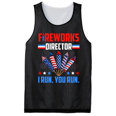 Fireworks Director If I Run You Run 4th Of July Patriotic Mesh Reversible Basketball Jersey Tank