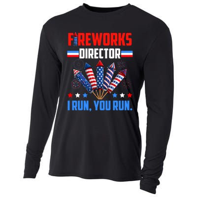 Fireworks Director If I Run You Run 4th Of July Patriotic Cooling Performance Long Sleeve Crew