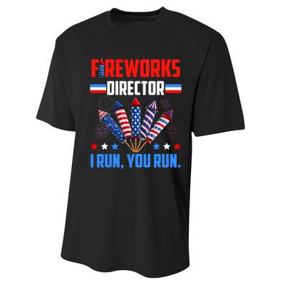 Fireworks Director If I Run You Run 4th Of July Patriotic Performance Sprint T-Shirt