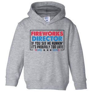 Fireworks Director If If I Run You Run Funny 4th Of July Toddler Hoodie