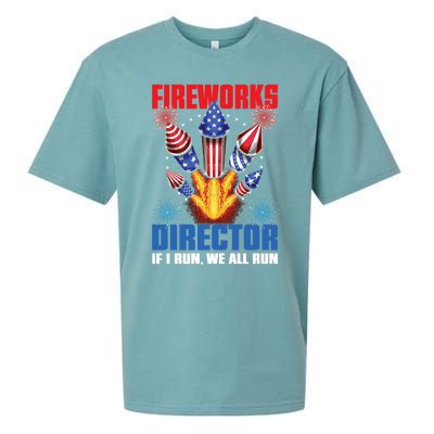 Fireworks Director If I Run We All Run US 4th Of July Sueded Cloud Jersey T-Shirt