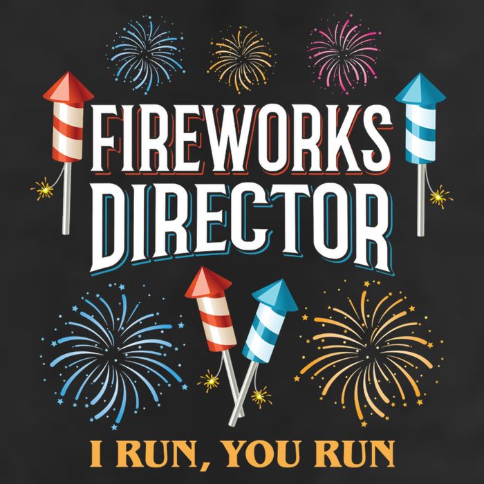 Fireworks Director I Run You Run Funny Garment-Dyed Fleece Hoodie