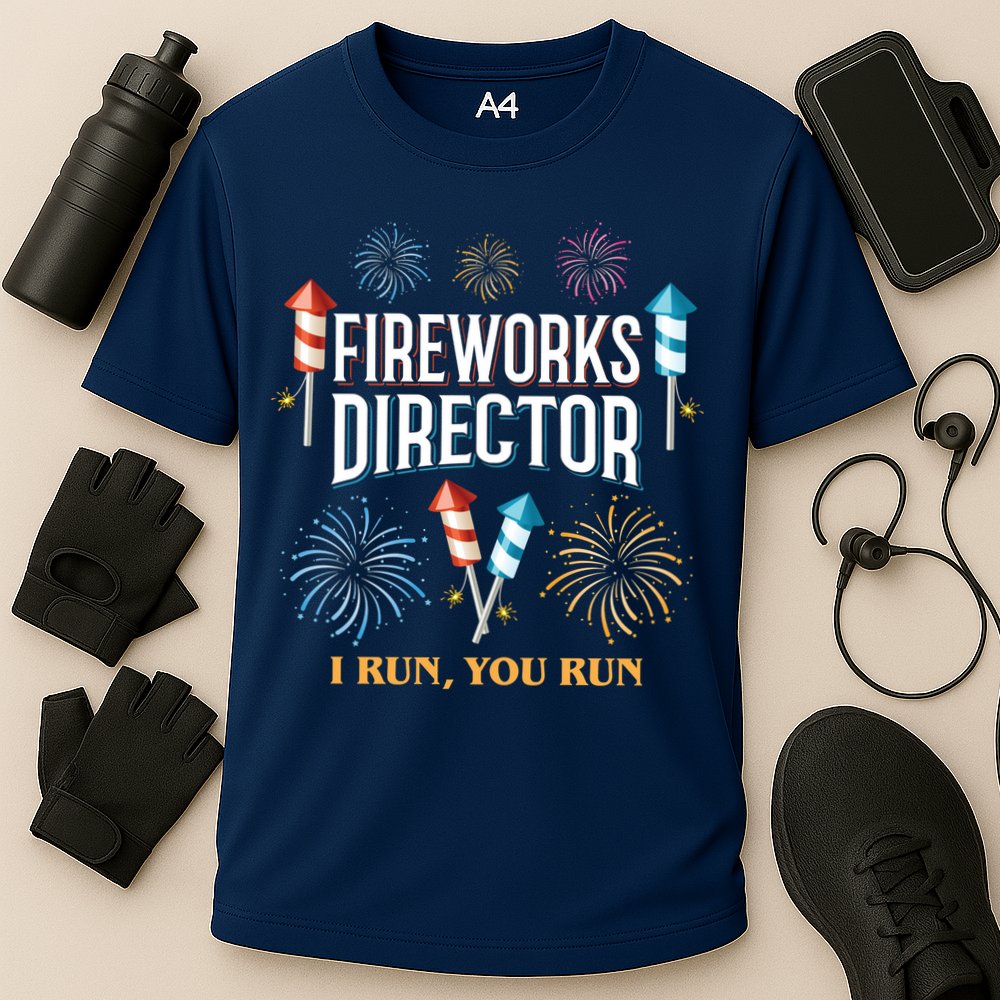 Fireworks Director I Run You Run Funny Performance Shirt