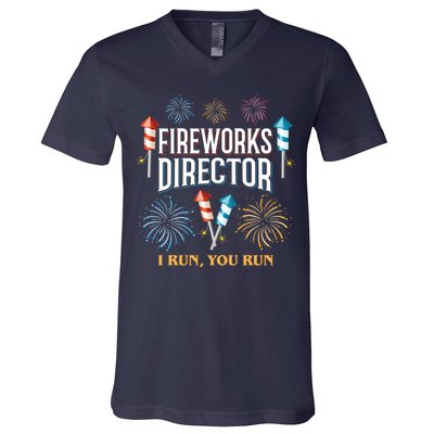 Fireworks Director I Run You Run Funny V-Neck T-Shirt