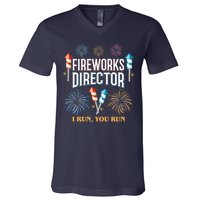 Fireworks Director I Run You Run Funny V-Neck T-Shirt