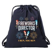 Fireworks Director I Run You Run Funny Drawstring Bag