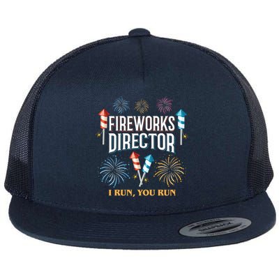 Fireworks Director I Run You Run Funny Flatbill Hat