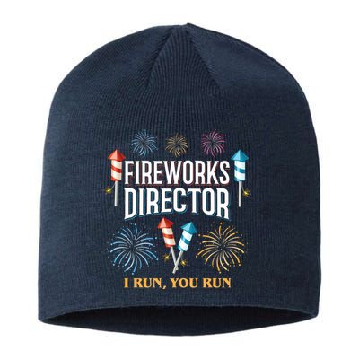 Fireworks Director I Run You Run Funny Sustainable Beanie