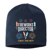 Fireworks Director I Run You Run Funny Sustainable Beanie