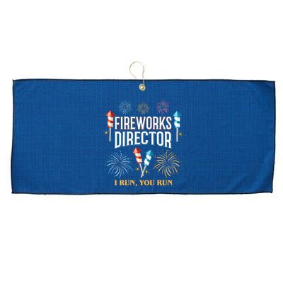 Fireworks Director I Run You Run Funny Large Microfiber Waffle Golf Towel