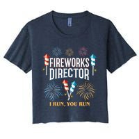 Fireworks Director I Run You Run Funny Crop Top