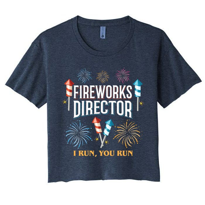 Fireworks Director I Run You Run Funny Crop Top