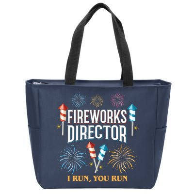 Fireworks Director I Run You Run Funny Zip Tote Bag