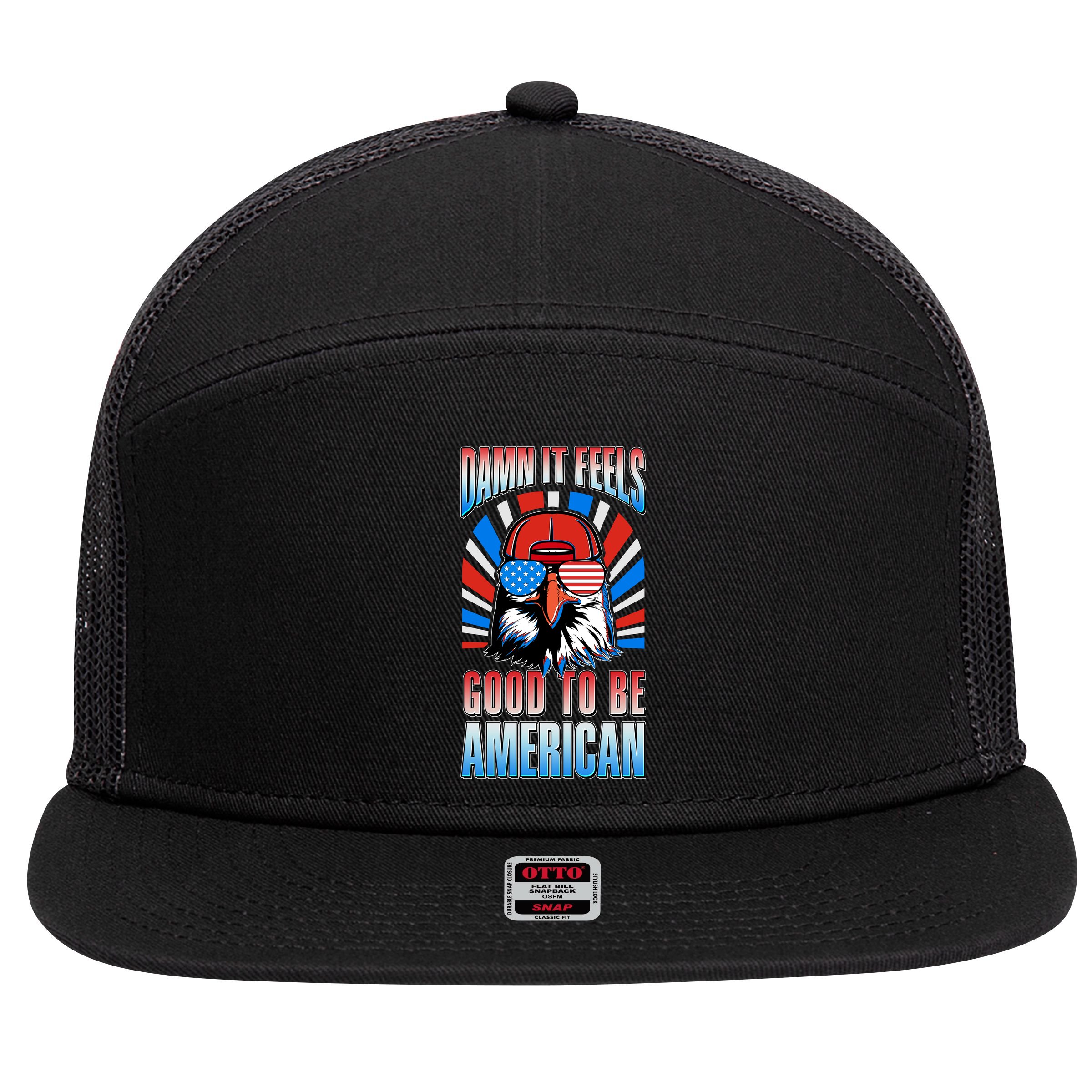 Funny Damn It Feels Good To Be American Eagle 4th Of July 7 Panel Mesh Trucker Snapback Hat