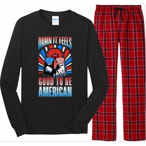 Funny Damn It Feels Good To Be American Eagle 4th Of July Long Sleeve Pajama Set