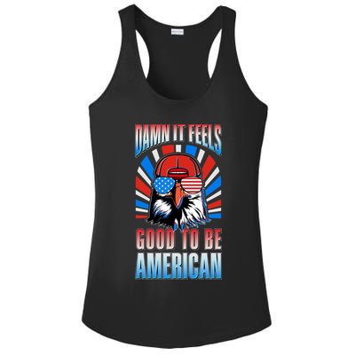 Funny Damn It Feels Good To Be American Eagle 4th Of July Ladies PosiCharge Competitor Racerback Tank