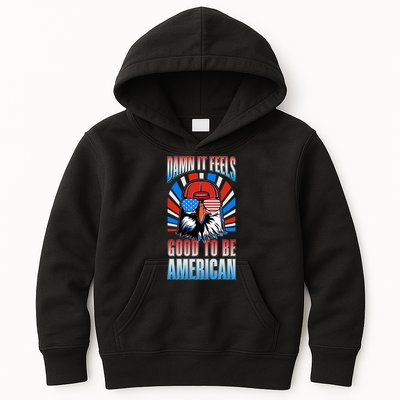 Funny Damn It Feels Good To Be American Eagle 4th Of July Kids Hoodie