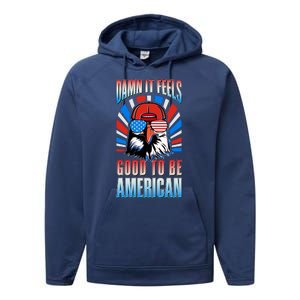 Funny Damn It Feels Good To Be American Eagle 4th Of July Performance Fleece Hoodie